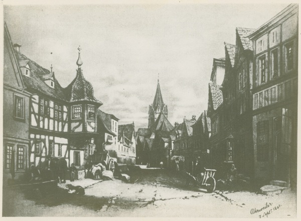 Ansicht einer Straße in Ahrweiler, 1841