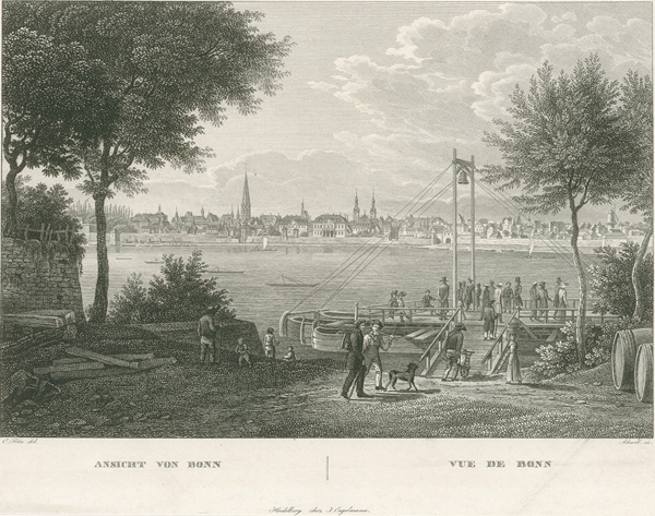 Ansicht der Stadt Bonn von Osten, um 1820
