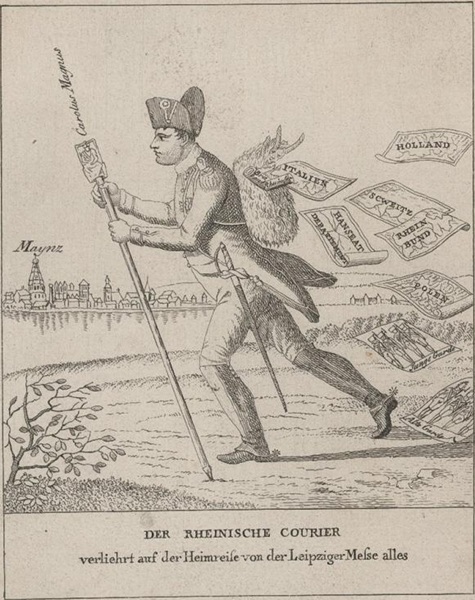 Karikatur auf Napoleon "Der Rheinische Courier", 1814