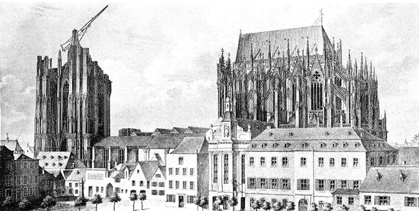 Kölner Dom um 1824
